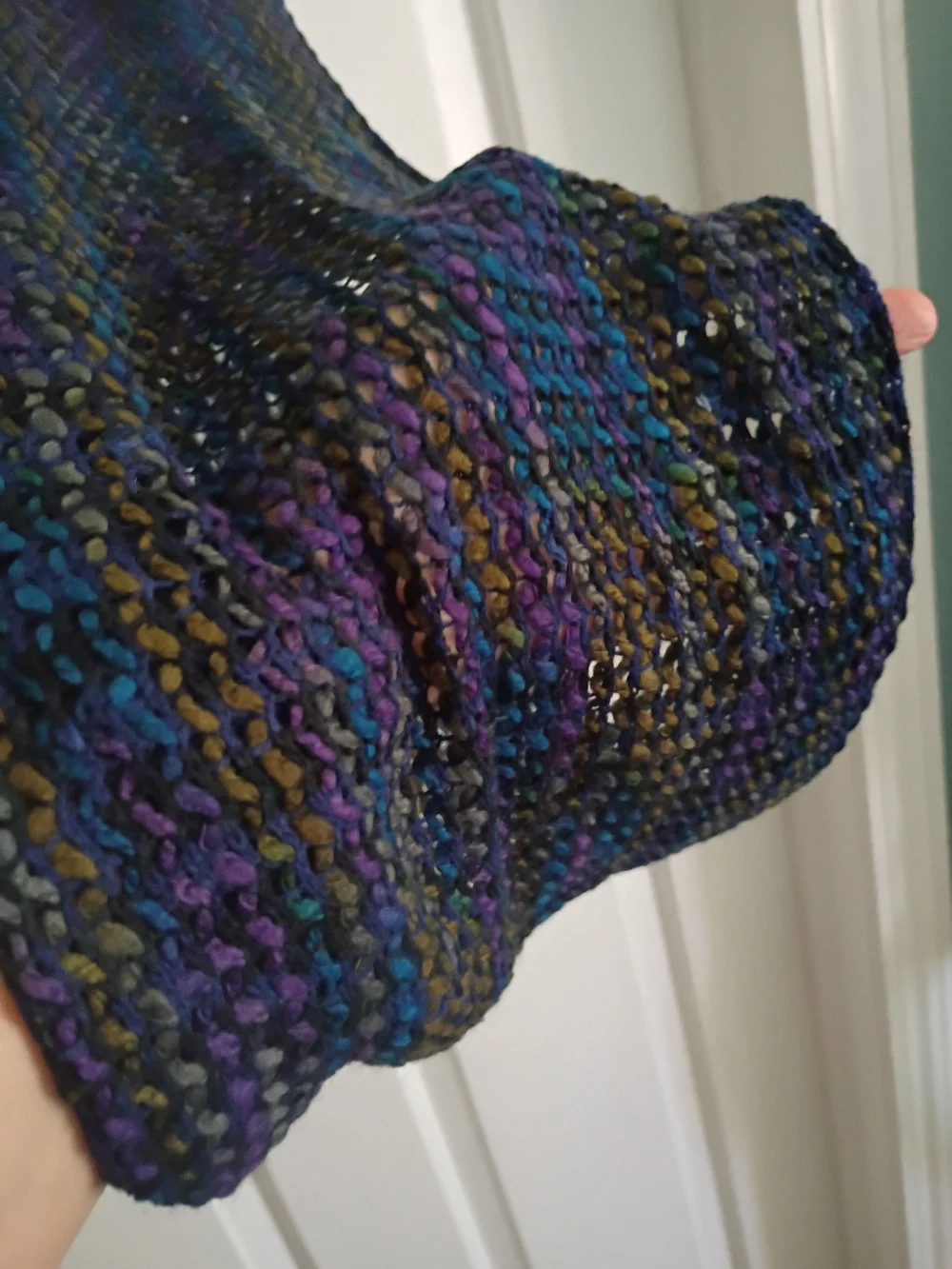 Sparkle Knit Infinity Scarf in Navy and Multicolor